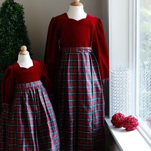 Strasburg Dress Velvet and Silk Plaid Girl's Size 10 Special Occasion